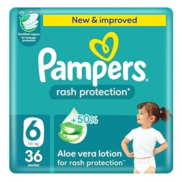 Pampers Rash Protection Diapers Size 6 (13 Kg+) 36s